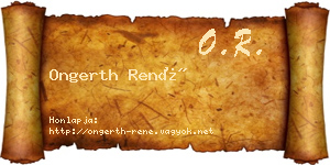 Ongerth René névjegykártya